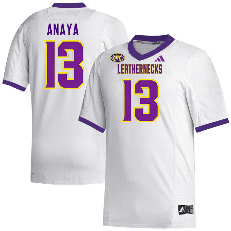 Western Illinois Leathernecks #13 Christian Anaya College Football Jerseys,Uniforms-White